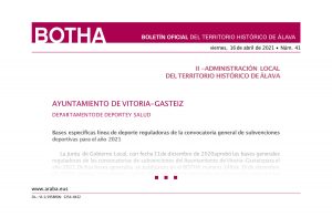 Imágen que muestra la portada del documento del BOTHA oficial, muestra solo parte del texto