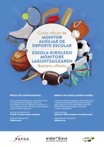 Cartel curso oficial de monitor auxiliar de deporte escolar